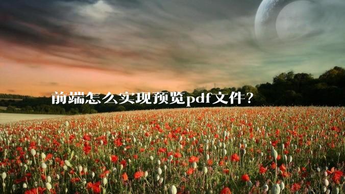 前端怎么实现预览pdf文件？